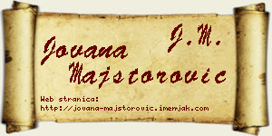 Jovana Majstorović vizit kartica